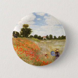 Red Poppies Blooming - Claude Monet Ronde Button 5,7 Cm