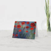 Red Poppies Blue Fog Fine Art Kaart (Voorkant)