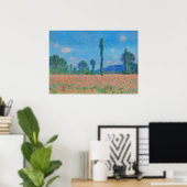 Red Poppies Blue Sky door Monet - Poppy Field Poster (Thuiskantoor)