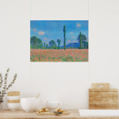 Red Poppies Blue Sky door Monet - Poppy Field Poster (Keuken)