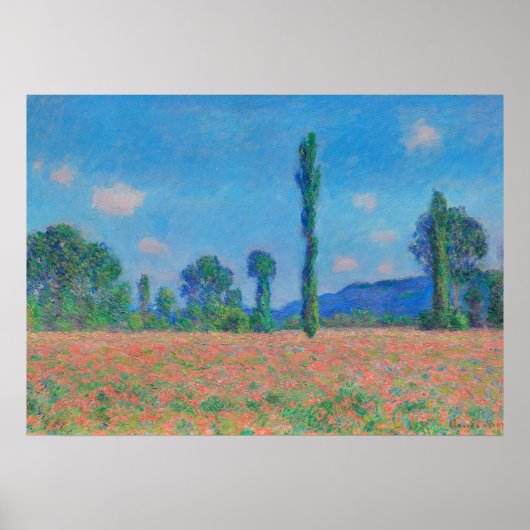 Red Poppies Blue Sky door Monet - Poppy Field Poster (Voorkant)
