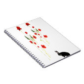 Red Poppies Bunny Rabbit Floral Notitieboek (Rechterzijde)