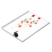 Red Poppies Bunny Rabbit Floral Notitieboek (Linkerzijde)