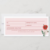 Red Poppies Business Logo Cadeaubon (Achterkant)