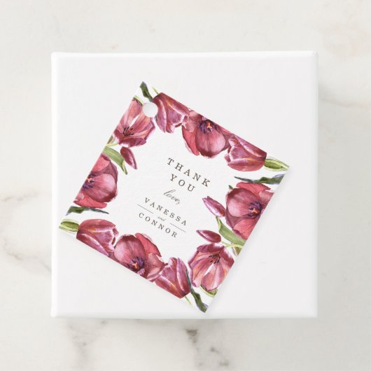 Red Poppies Chic Floral Bedankt bruiloft Bedankjes Labels (In situ)