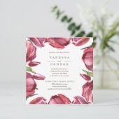 Red Poppies Classic Boho Floral Wedding Kaart (Staand voorkant)