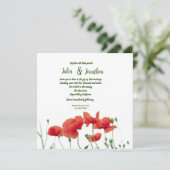 Red Poppies Custom Wedding Invitation (Debout devant)