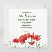 Red Poppies Custom Wedding Invitation (Devant)