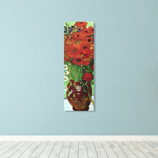 Red Poppies & Daisies (F280) Van Gogh Fine Art Canvas Afdruk (Insitu (Houten vloer))