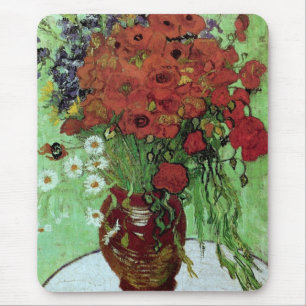 Red Poppies & Daisies (F280)Van Gogh Fine Art Muismat