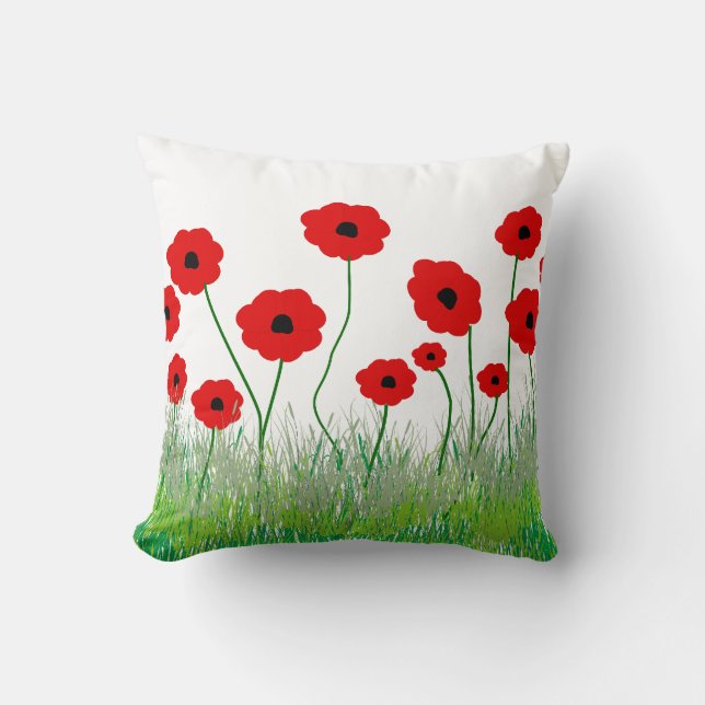 Red Poppies Decorative Pillow Kussen (Voorkant)