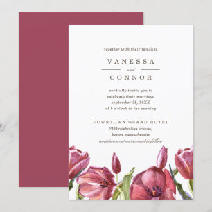 Red Poppies Elegant Boho Floral Wedding Kaart