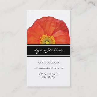 Red Poppies Elegant Visitekaartje