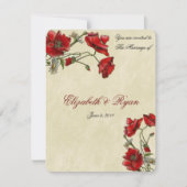 Red Poppies, Élégante invitation de mariage (Devant)