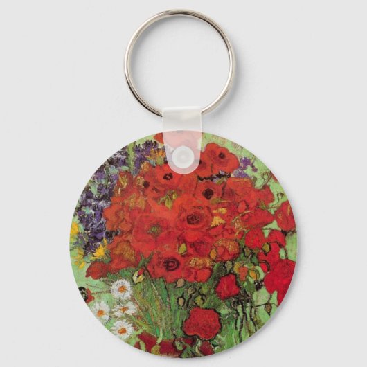 Red Poppies en Daisies door Vincent van Gogh Sleutelhanger (Voorkant)