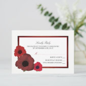 Red Poppies et Burlap Wedding RSVP (Debout devant)
