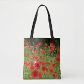 Red Poppies Field Canvas tas (Voorkant)