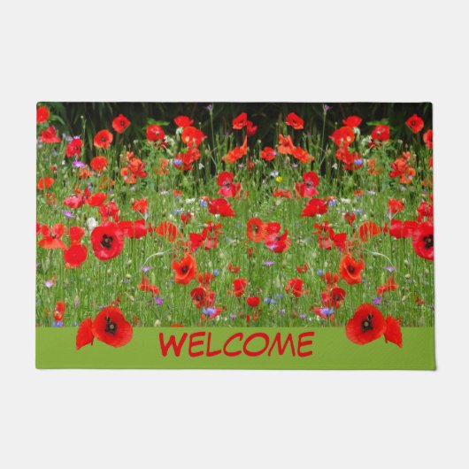 Red Poppies Field Cust Welkom deurmat (Voorkant)