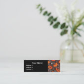 RED POPPIES Field Ruby Monogram White Black Floral Mini Visitekaartje (Staand voorkant)