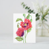 Red Poppies Floral Art Briefkaart (Staand voorkant)