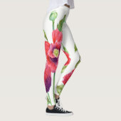Red Poppies Floral Art Leggings (Rechts)