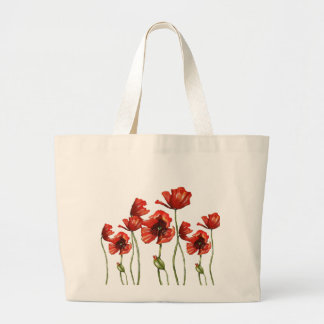 Red Poppies Floral Design Grote Tote Bag