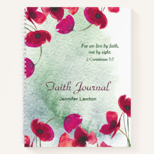 Red Poppies Floral Faith Journal Notitieboek