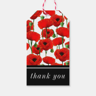 Red Poppies Floral Pattern Cadeaulabel