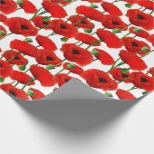 Red Poppies Floral Pattern Cadeaupapier (Hoek)