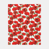 Red Poppies Floral Pattern Fleece Deken (Voorkant)