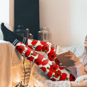 Red Poppies Floral Pattern Leggings