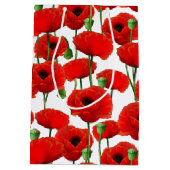 Red Poppies Floral Pattern Medium Cadeauzakje (Achterkant)
