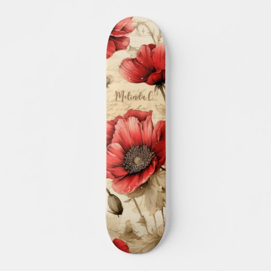 Red Poppies geïnspireerd op naam skateboard (Voorkant)