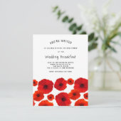 Red Poppies Mariage Petit déjeuner Invitation (Debout devant)