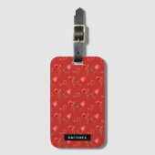 Red Poppies Patroon op maat Bagagelabel (Voorkant (verticaal))