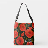 Red Poppies Personalized Crossbody Bag Tas (Achterkant)