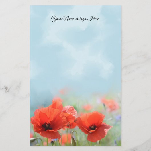 Red Poppies Specialized Stationery (Voorkant)