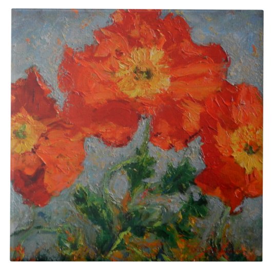 Red Poppies Tile Tegeltje (Voorkant)