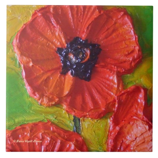Red Poppies Tile Tegeltje (Voorkant)