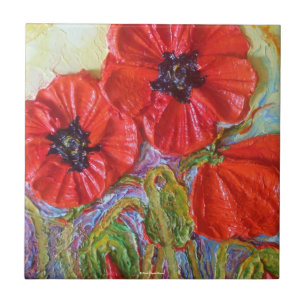 Red Poppies Tile Tegeltje