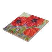 Red Poppies Tile Tegeltje (Zijkant)