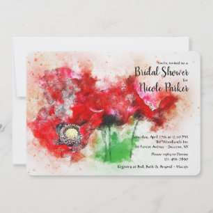 Red Poppies-uitnodiging Kaart