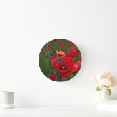 Red Poppies Wall Clock Ronde Klok (Huis)