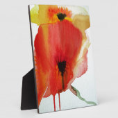 Red Poppies waterverf moderne bloemkunst Fotoplaat (Zijkant)