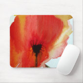 Red Poppies waterverf moderne bloemkunst Muismat (Met muis)