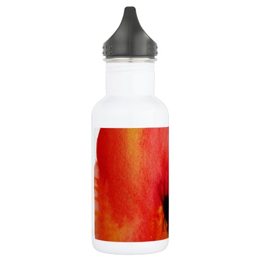 Red Poppies waterverf moderne bloemkunst Waterfles (Links)