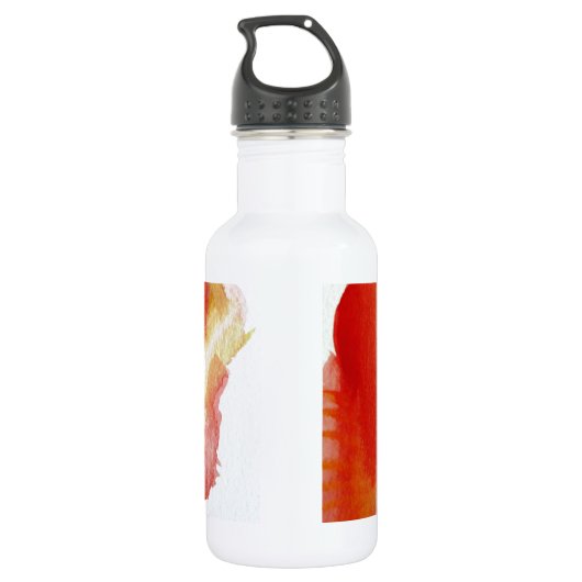 Red Poppies waterverf moderne bloemkunst Waterfles (Achterkant)