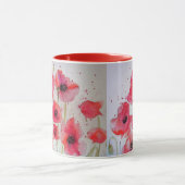 Red Poppies Waterverf schilderij Mok (Midden)