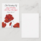 Red Poppies Wedding Notitiekaartje (Voorkant / Achterkant)