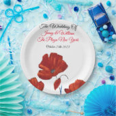 Red Poppies Wedding Papieren Bordje (Feest)